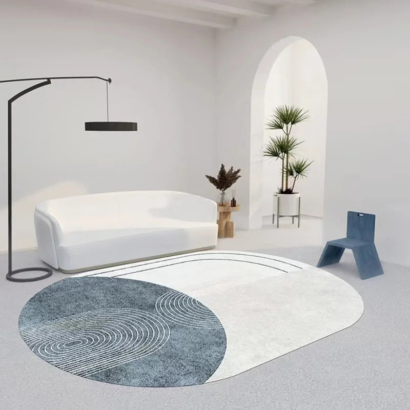 Wabi-sabi Living Room Decoration Carpet Home Oval Plush Carpets Nordic Sofa Coffee Table Mat Thickened Bedroom Bed Rug