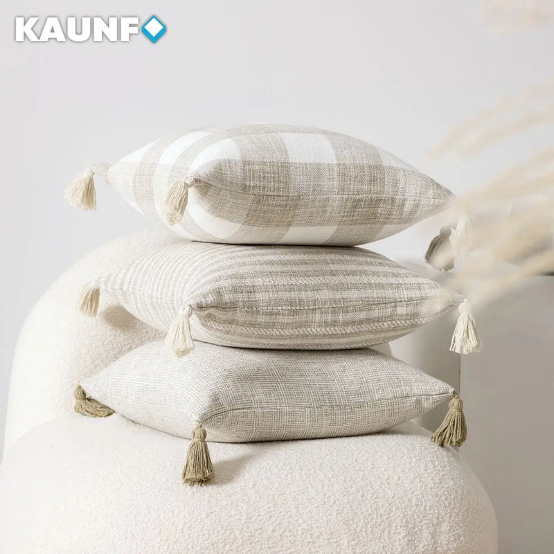 Tassels Cushion Cover 45X45 30X50 Cream White Pillowcase For Bed Chair Sofa Decorative Pillow Covers Square Home Decor Linen