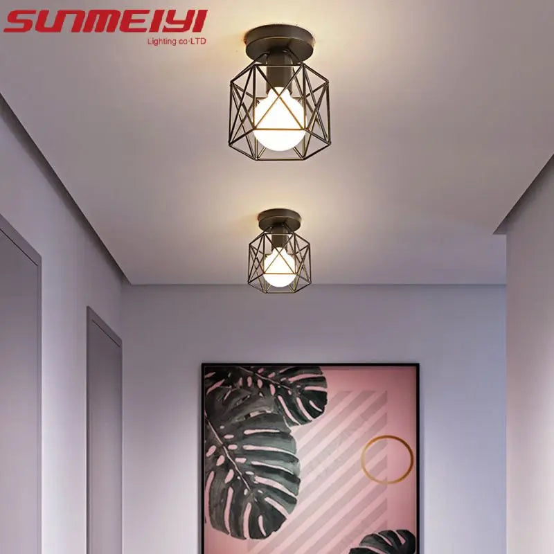 Nordic Retro American Style Wrought Iron Ceiling Light Chandelier Creative Living Room Decoration Light Personalized Bedroom