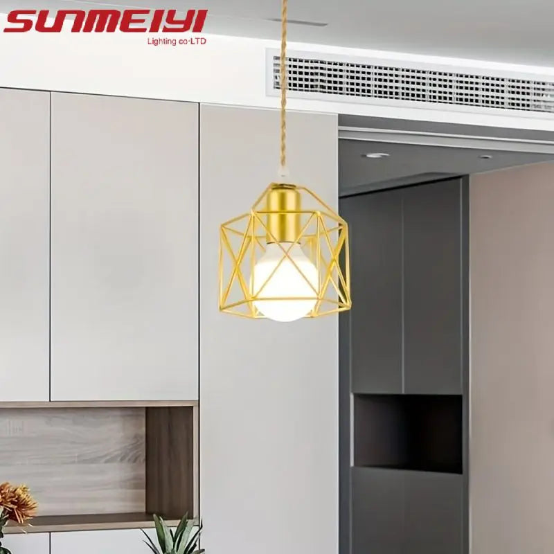 Nordic Retro American Style Wrought Iron Ceiling Light Chandelier Creative Living Room Decoration Light Personalized Bedroom