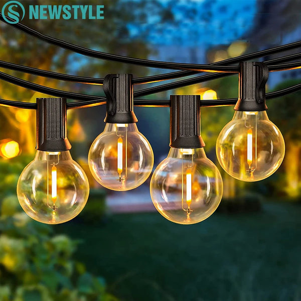 Outdoor Ball String Lights Waterproof G40 Garden Garland Dimmable Patio Lights For Christmas Party Decoration