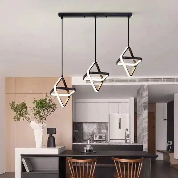 Modern Led Pendant Lights Black Chandelier For Dining Room Bedroom Bedside Pendant Lamp Home Dining Table RoomDecor Hanging Lamp