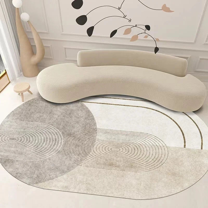 Wabi-sabi Living Room Decoration Carpet Home Oval Plush Carpets Nordic Sofa Coffee Table Mat Thickened Bedroom Bed Rug