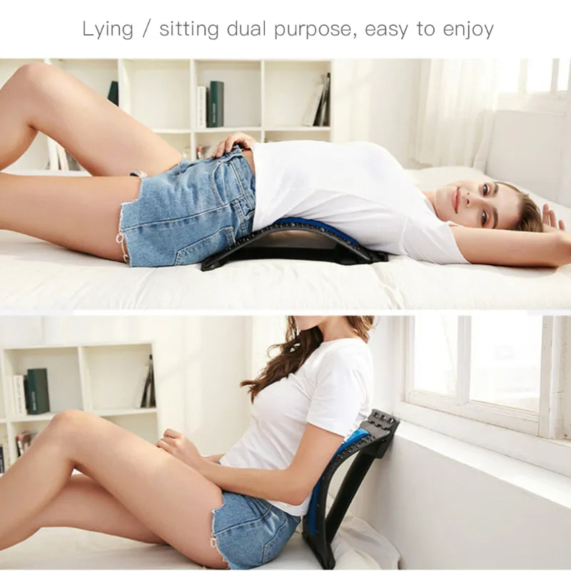 Back Stretcher Lower Back Pain Relief Device 3 Level Back Cracker Back Massager Lumbar Support Spine Board for Herniated Disc