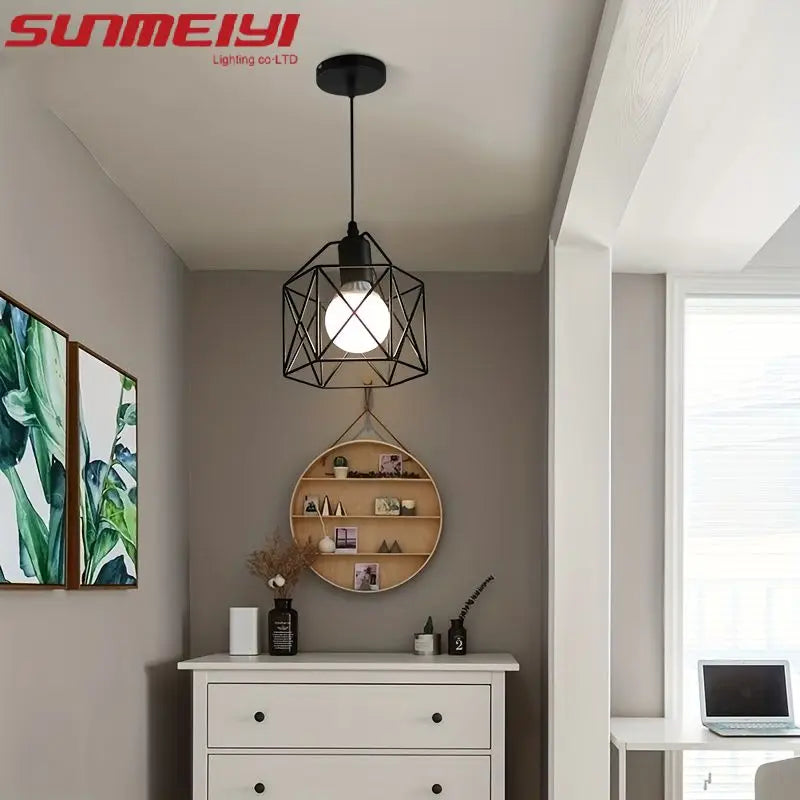 Nordic Retro American Style Wrought Iron Ceiling Light Chandelier Creative Living Room Decoration Light Personalized Bedroom