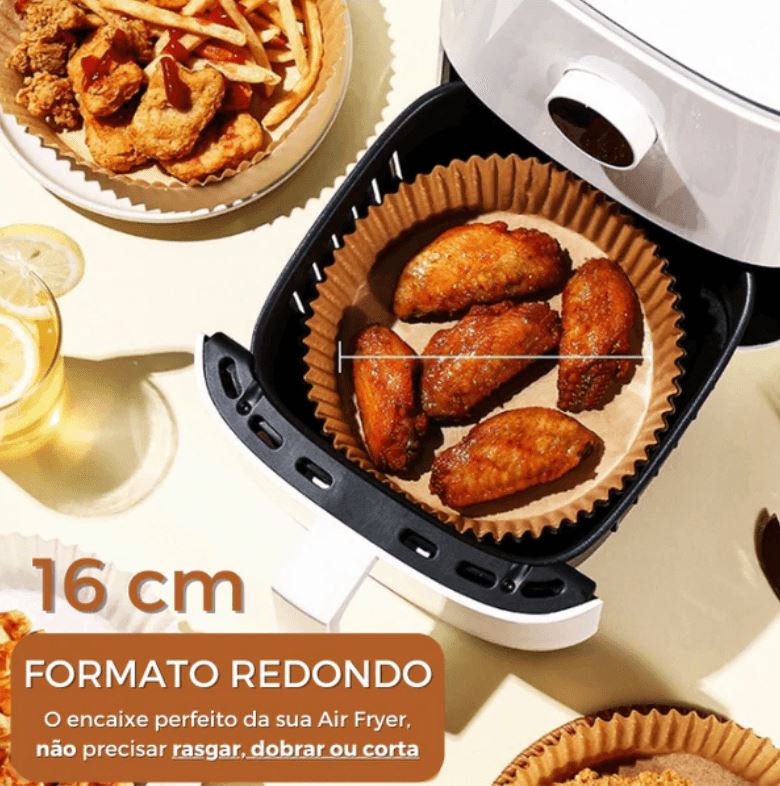 Forro de Papel Protetor Antiaderente para Air Fryer