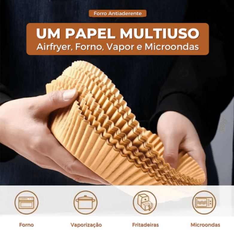 Forro de Papel Protetor Antiaderente para Air Fryer